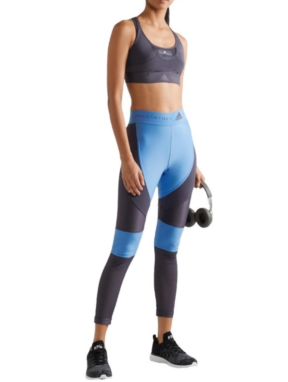 Adidas By Stella McCartney Run Long Tights In Storm Blue/Night Steel